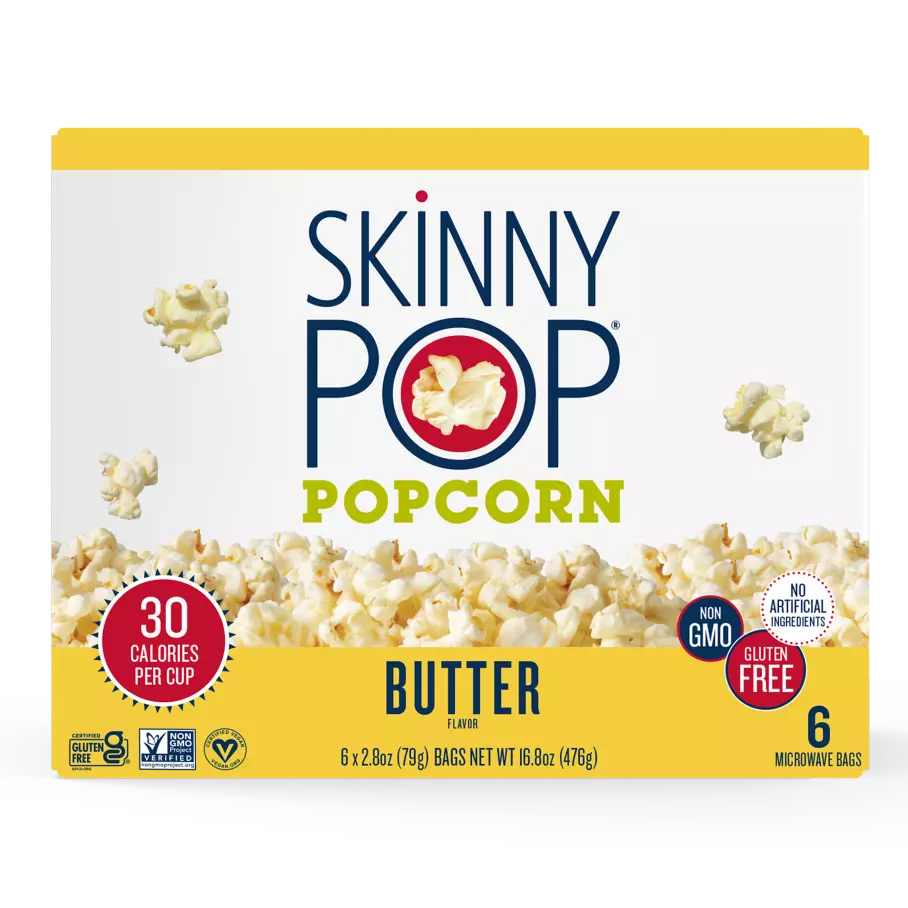 Whats the total for skinnypop butter microwave popcorn calories per bag? Understand the number easily.